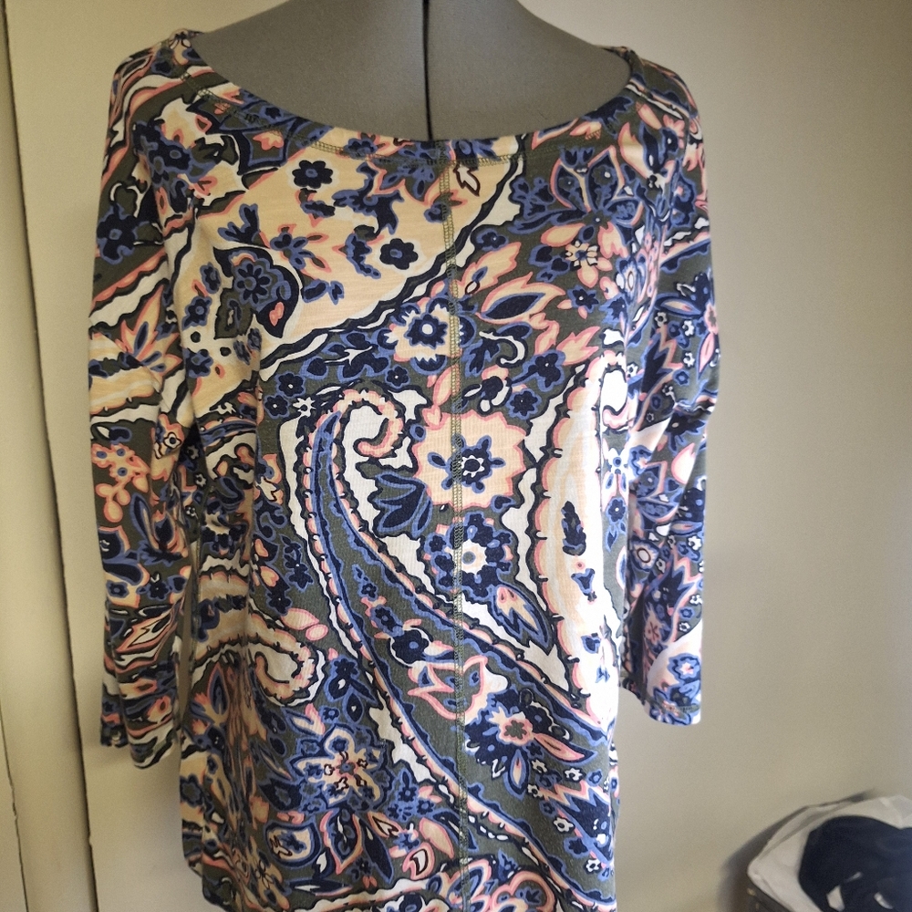 Talbots Multicolor Paisley Tunic Size Large - Picture 2 of 5